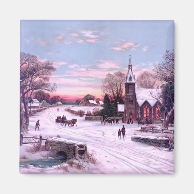Church Services Weihnachtsabend Magnet (Vorne)