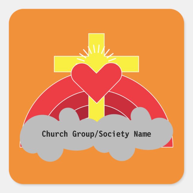 Church Societies Groups and Clubs Coffee Tasse Squ Quadratischer Aufkleber (Vorderseite)