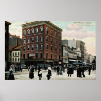 Church St. New Haven 1908 Vintag