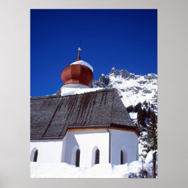 Church Stuben Austria Holiday Card Canvas Print Poster