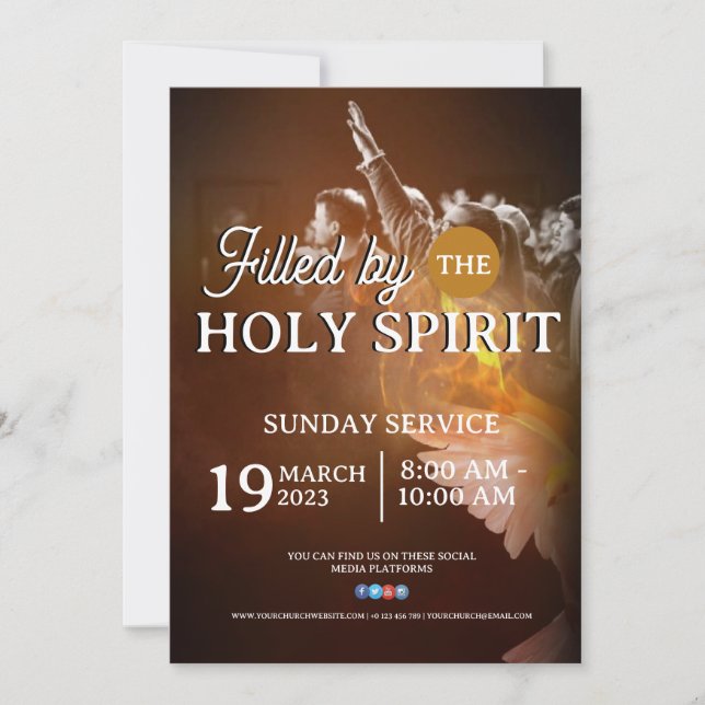 Church Sunday Service Anpassbare Flyer-Gestaltung Einladung (Vorderseite)