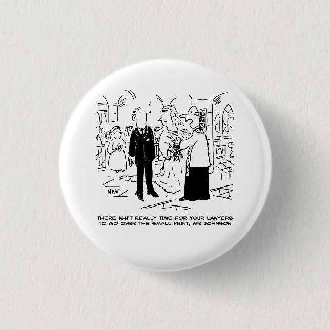 Church Wedding Vicar sagt No. Funny Button Abzeich (Vorderseite)