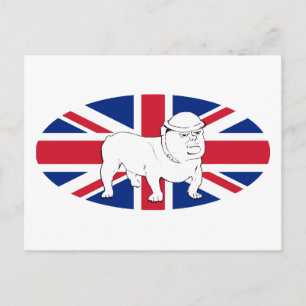 Churchill als Bulldog und die Union Jack Postkarte