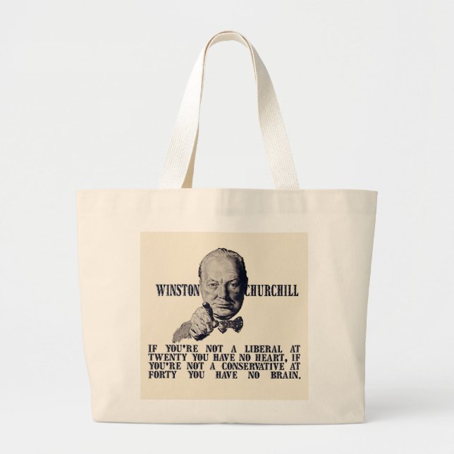 Churchill auf Konservativen und Liberalen Jumbo Stoffbeutel (Vorne)