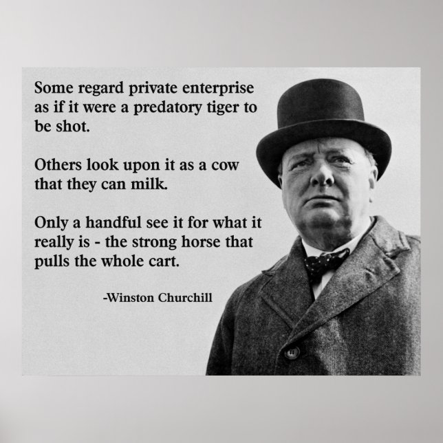 Churchill Free Enterprise Zitat Poster (Vorne)