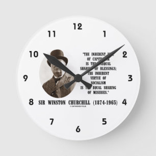 Churchill inhärenter Laster des Kapitalismus Runde Wanduhr