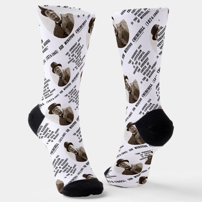 Churchill inhärenter Laster des Kapitalismus Socken (Gewinkelt)