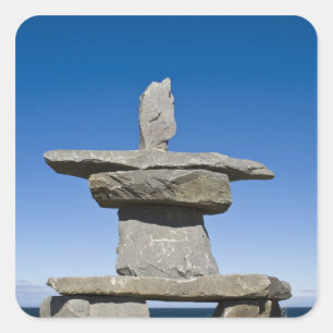 Churchill, Manitoba. Inukshuk Quadratischer Aufkleber