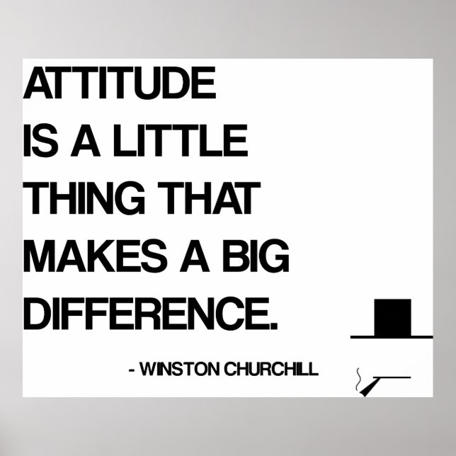 Churchill Motivierend Zitat - Einstellung Poster (Vorne)