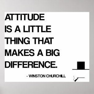Churchill motivierend Zitat - Haltung Poster