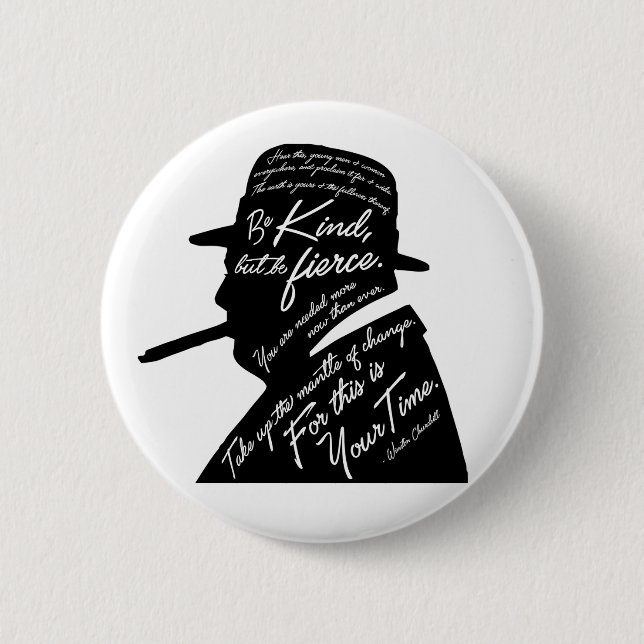 Churchill runder Knopf Button (Vorderseite)