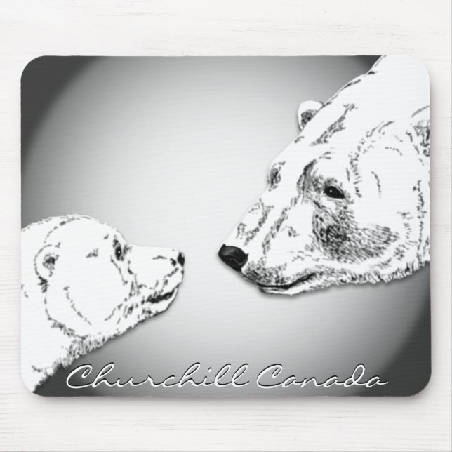 Churchill Souvenir Mousepad Polar Bären Kunstgewer (Vorne)