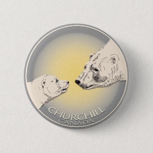 Churchill Souvenirs Polar Bären Kunst Shirt und Ge Button