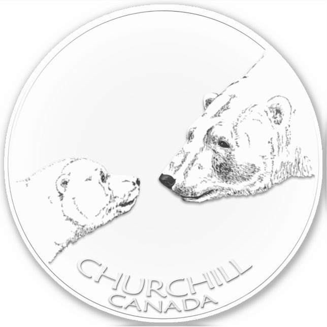 Churchill Sticker Churchill Polar Bären Art Decals (Vorderseite)