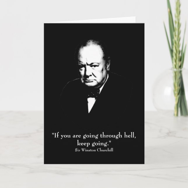 Churchill und Zitat Karte (Vorderseite)