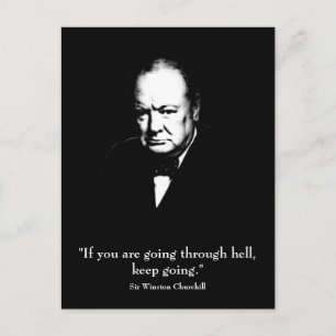 Churchill und Zitat Postkarte