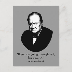 Churchill und Zitat Postkarte