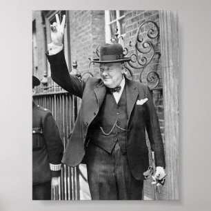 Churchill V Zeichen Plakat