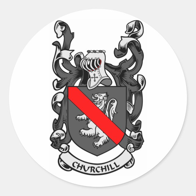 CHURCHILL-Wappen Runder Aufkleber (Vorderseite)