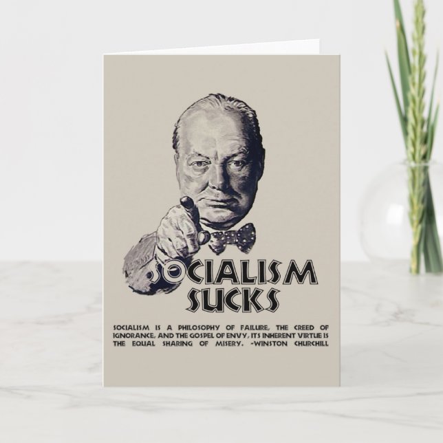 Churchill Zitat: Sozialismus Sind zum Kotzen! Karte (Vorderseite)