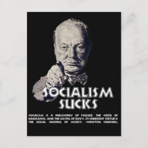Churchill Zitat: Sozialismus Sind zum Kotzen! Postkarte