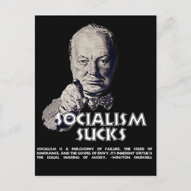Churchill Zitat: Sozialismus Sind zum Kotzen! Postkarte (Vorderseite)