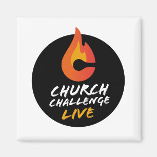 CHURENGE CHALLENGE LIVE Orange Flamed C Square Magnet