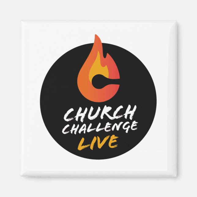 CHURENGE CHALLENGE LIVE Orange Flamed C Square Magnet (Vorne)