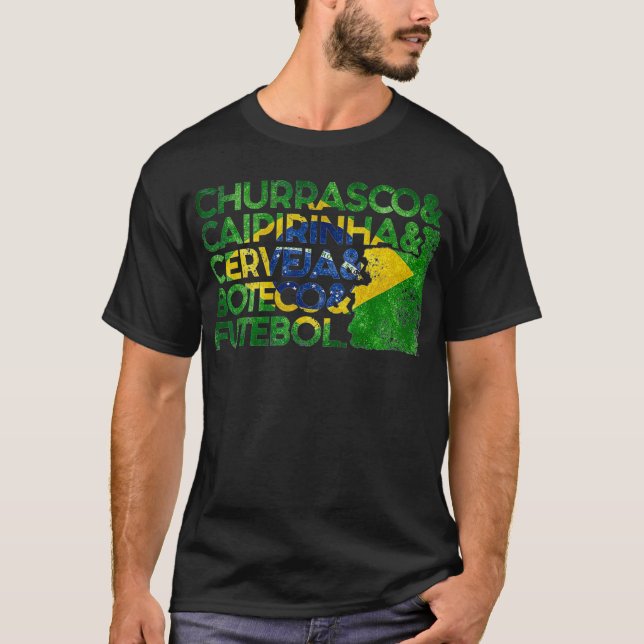 Churrasco Caipirinha Cerveja Boteco Futebol T-Shirt (Vorderseite)
