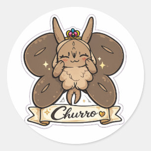 Churro, Co-Maskottchen von InkAndCrits  Runder Aufkleber