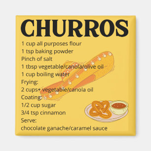 Churros simple recipe magnet