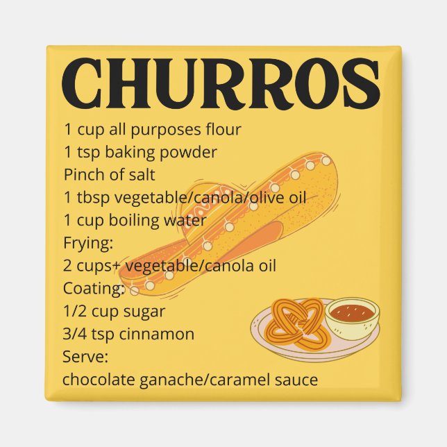 Churros simple recipe magnet (Vorne)
