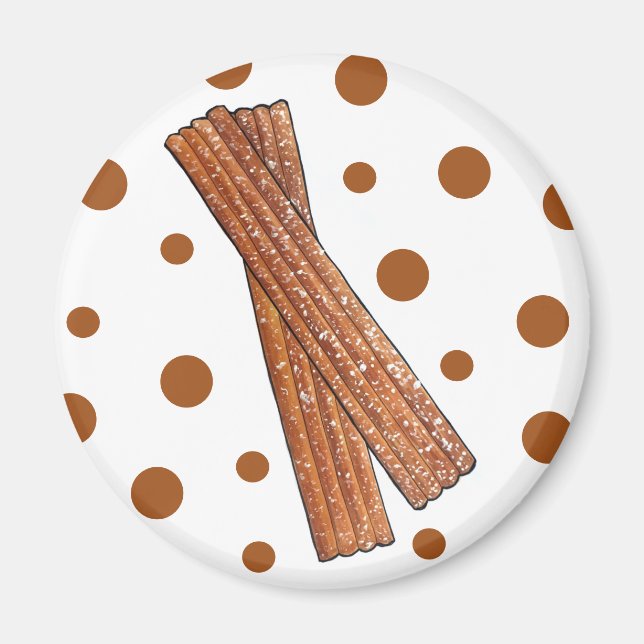 CHURROS Spanish Portuguese Fried Churro Pastry Magnet (Vorne)