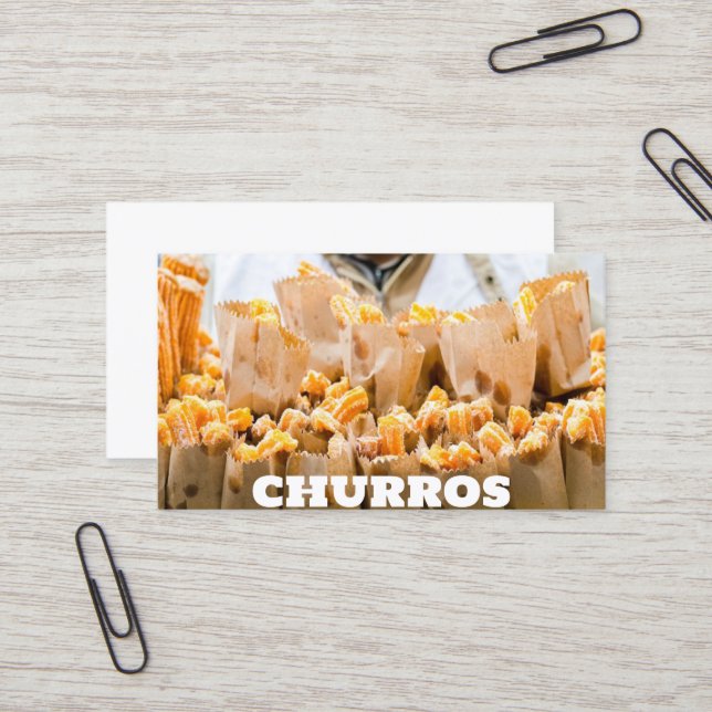 Churros Visitenkarte (Vorderseite/Rückseite Beispiel)