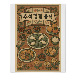 Chuseok Table of Traditions - Korean Festival Food Poster
