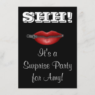 CHUT ! FERME ta bouche invitation à une fête surpr