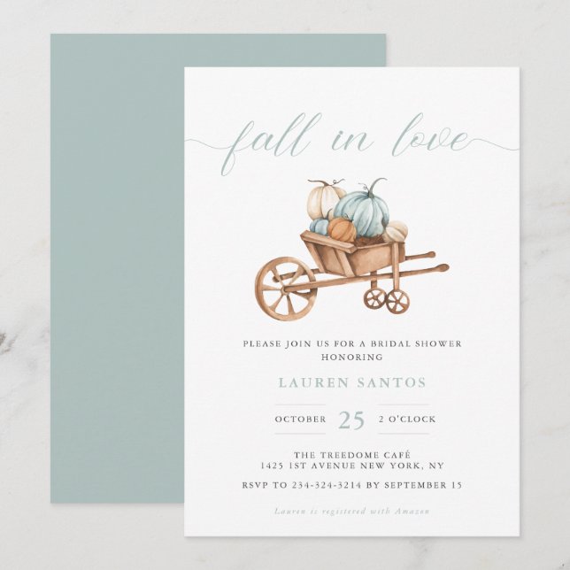 Chute d'amour - Fête des mariées | Invitation (Devant / Derrière)