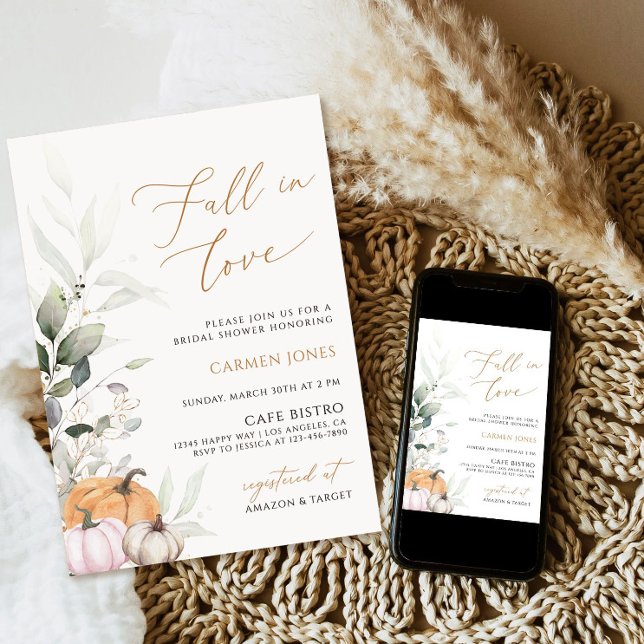 Chute d'amour Invitation de douche nuptiale, Citro (Créateur téléchargé)