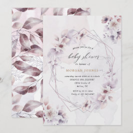 chute d'aquarelle baby shower floral invitation