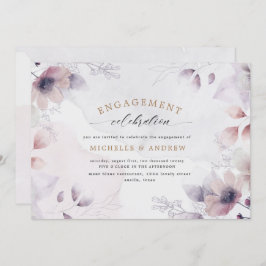 chute d'aquarelle fiançailles floral invitation