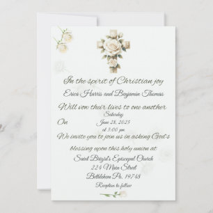 Chute de Faire-part de mariage chrétiennes croisée