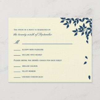 Chute des cartes de mariage Feuille RSVP/Response
