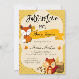 Chute en amour Baby shower Invitation