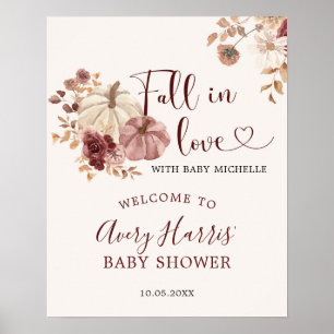 Chute en amour Boho Floral Citrouille Affiche de b