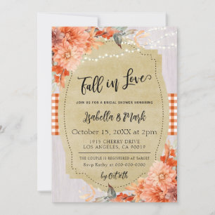 Chute en amour Invitation à la douche nuptiale