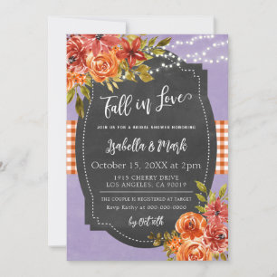 Chute en amour Invitation à la douche nuptiale