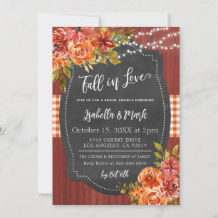 Chute en amour Invitation à la douche nuptiale