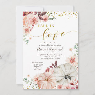 Chute en amour Marsala Citrouille Invitation