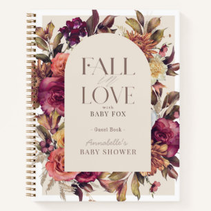 Chute en amour Wreath Tan Baby shower livre d'invi