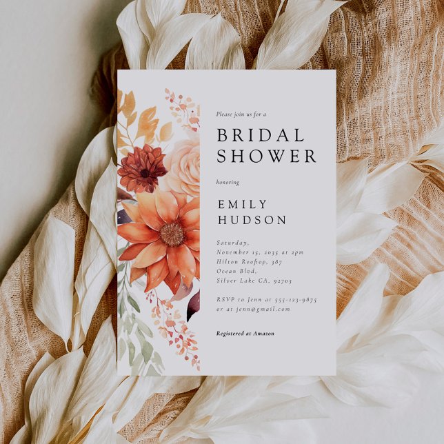 Chute Floral Boho Bridal Showée Invitation (Créateur téléchargé)